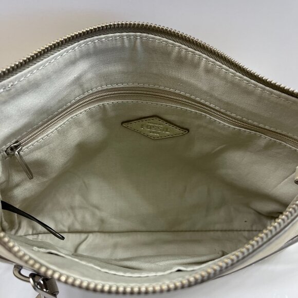 Fossil Gold Metallic Soft Zip Leather Crossbody - EUC - Picture 10 of 12